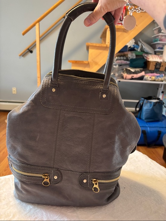 See By Chloe Handbags - See By Chloe Gray Leather Top-Handle Tote with Gold Hardware